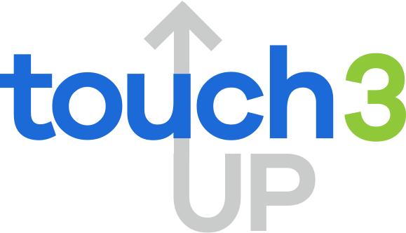 Touch3 Up logo with upward arrow indicating orthodontic adjustment or follow-up care.