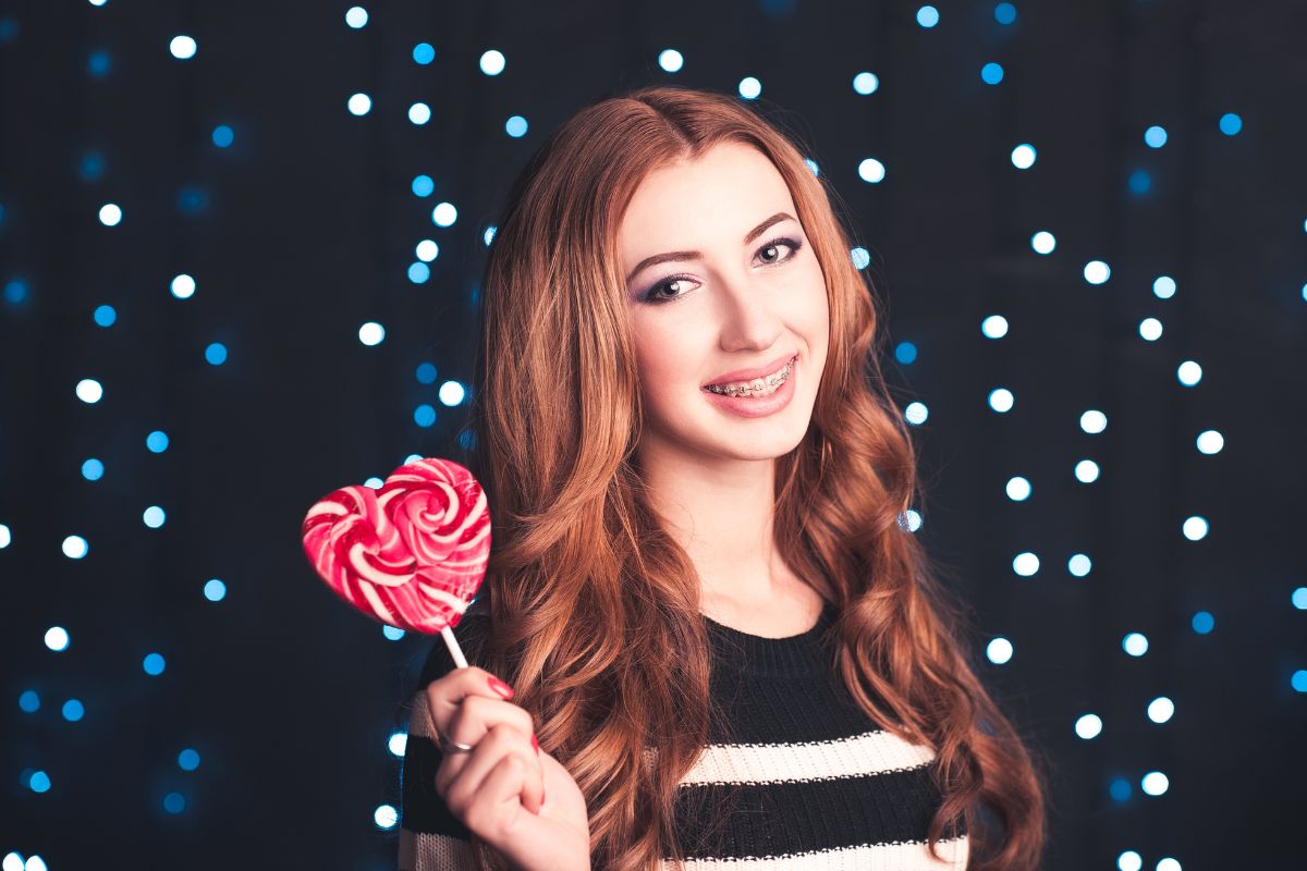 candy sticks while undergoing braces treatment