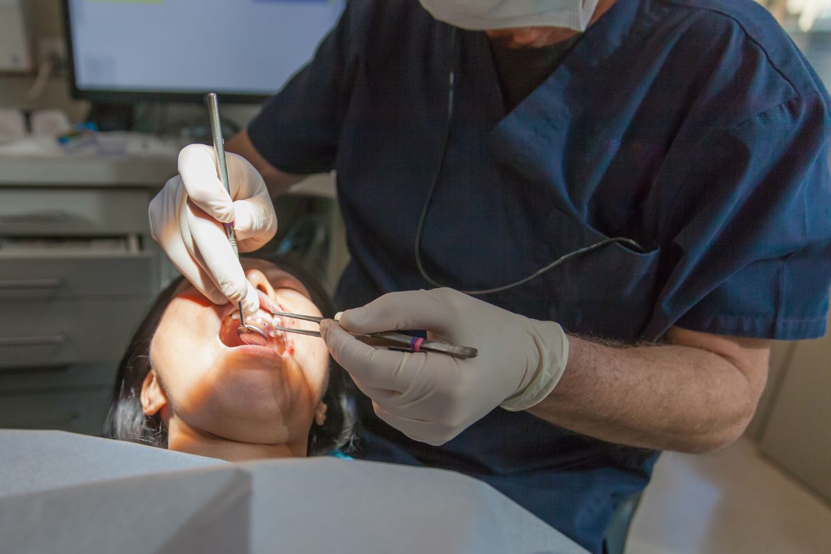 woman undergoing oral surgery